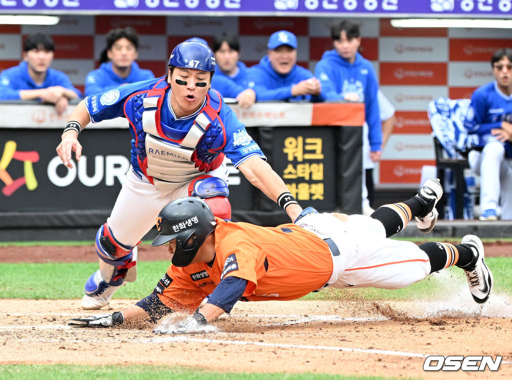 김태연 추격 득점으로 이어진 손아섭의 투지