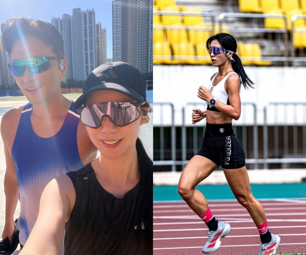 (왼쪽부터) 진태현-박시은 부부, 마라토너 딸