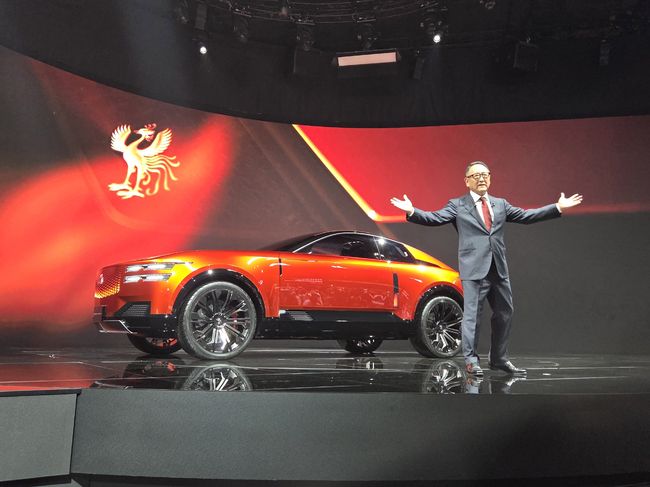 센추리 브랜드 출범행사를 주관하고 있는 토요다 아키오 토요타자동차 회장. /한국자동차전문기자협회 제공.