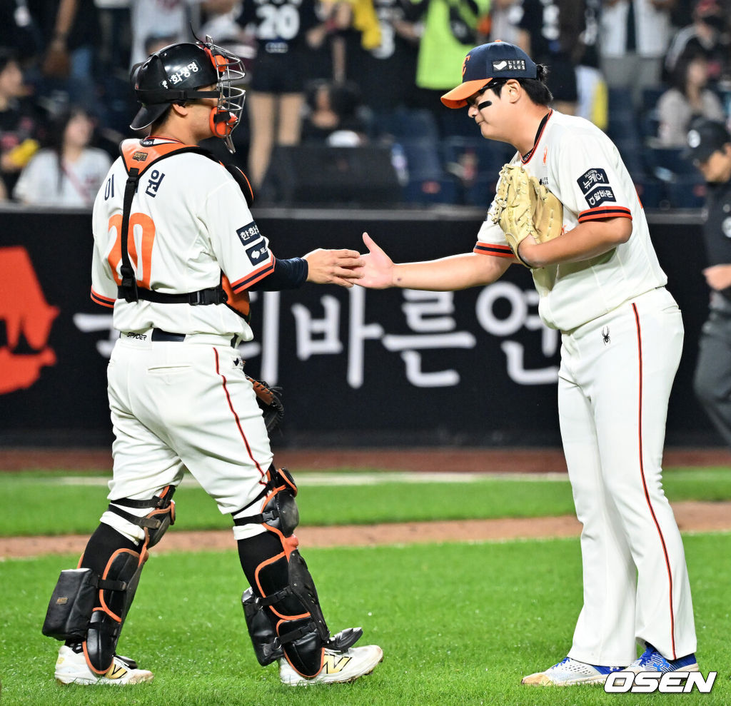 한화 이글스 이재원과 김서현. /OSEN DB