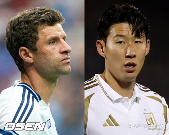 [사진] 토마스 뮐러와 손흥민 ⓒGettyimages(무단전재 및 재배포 금지)