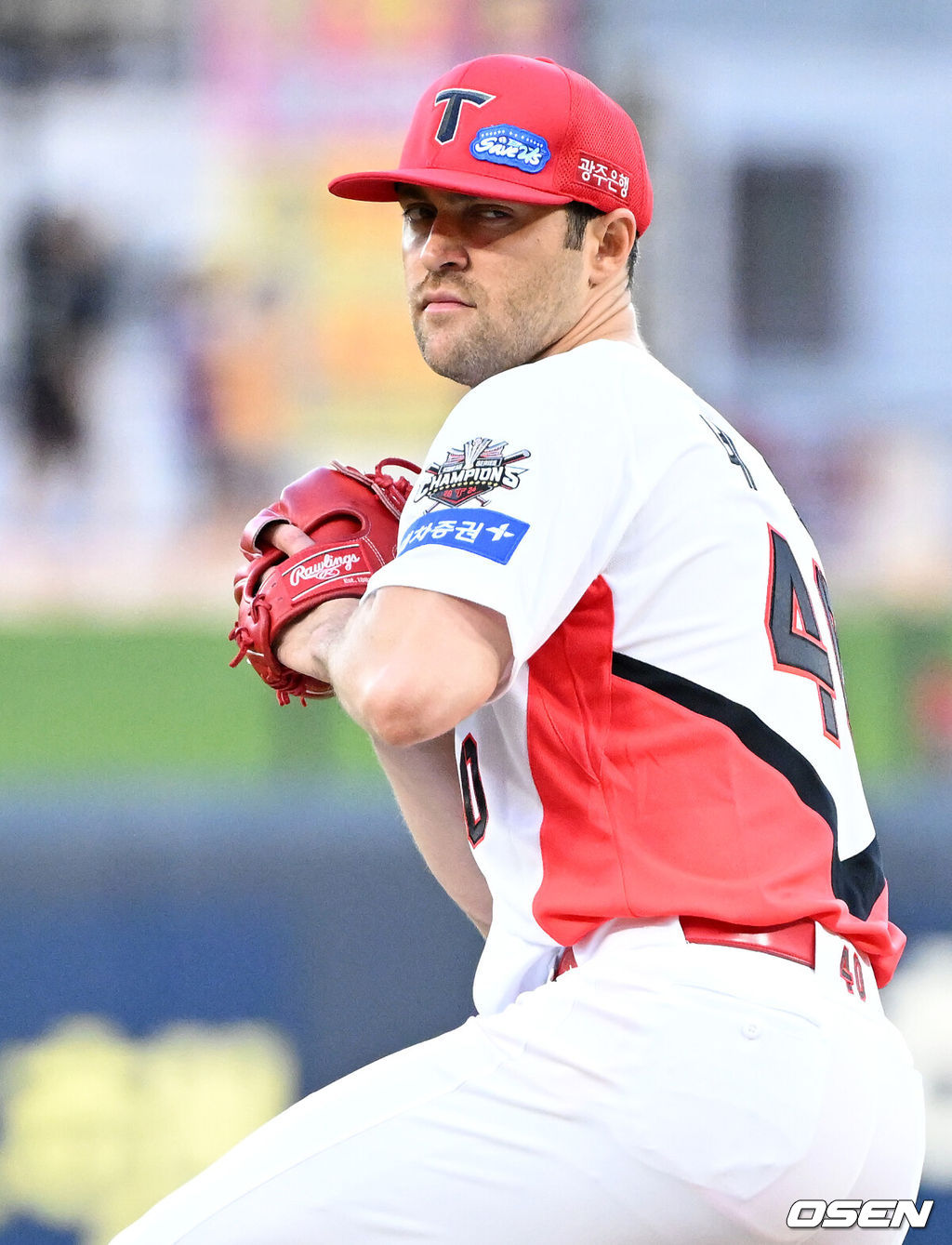 10일 오후 광주-기아 챔피언스필드에서 2025 신한 SOL Bank KBO리그 KIA 타이거즈와 삼성 라이온즈의 경기가 열렸다.KIA는 네일, 삼성은 가라비토를 선발 투수로 내세웠다.1회초 무사에서 KIA 선발투수 네일이 역투하고 있다. 2025.09.10 /sunday@osen.co.kr