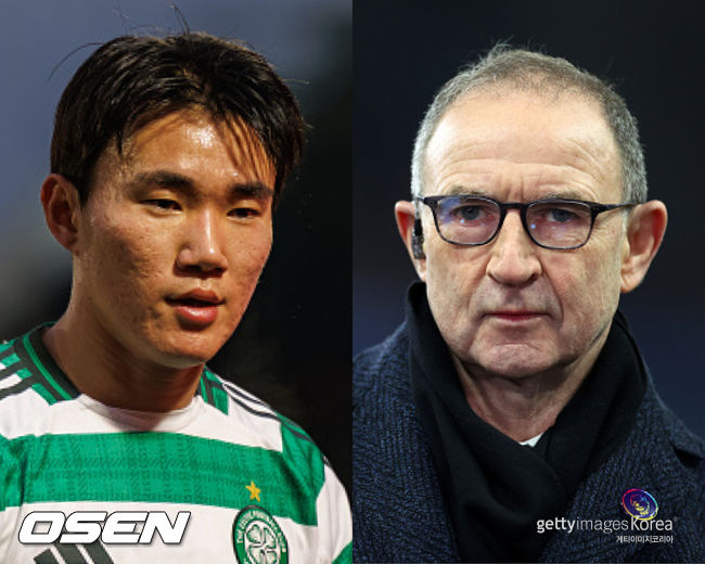 [사진] 양현준과 마틴 오닐 감독 ⓒGettyimages(무단전재 및 재배포 금지)