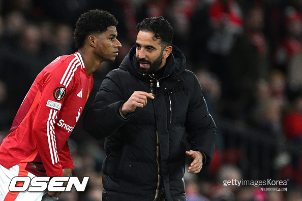 [사진] 래시포드와 아모림 감독 ⓒGettyimages(무단전재 및 재배포 금지)