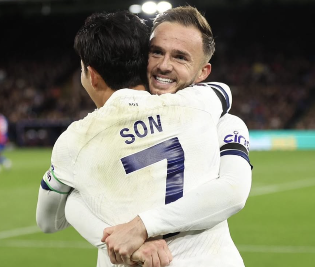 [사진] 제임스 매디슨과 손흥민 / 매디슨 소셜 미디어 계정