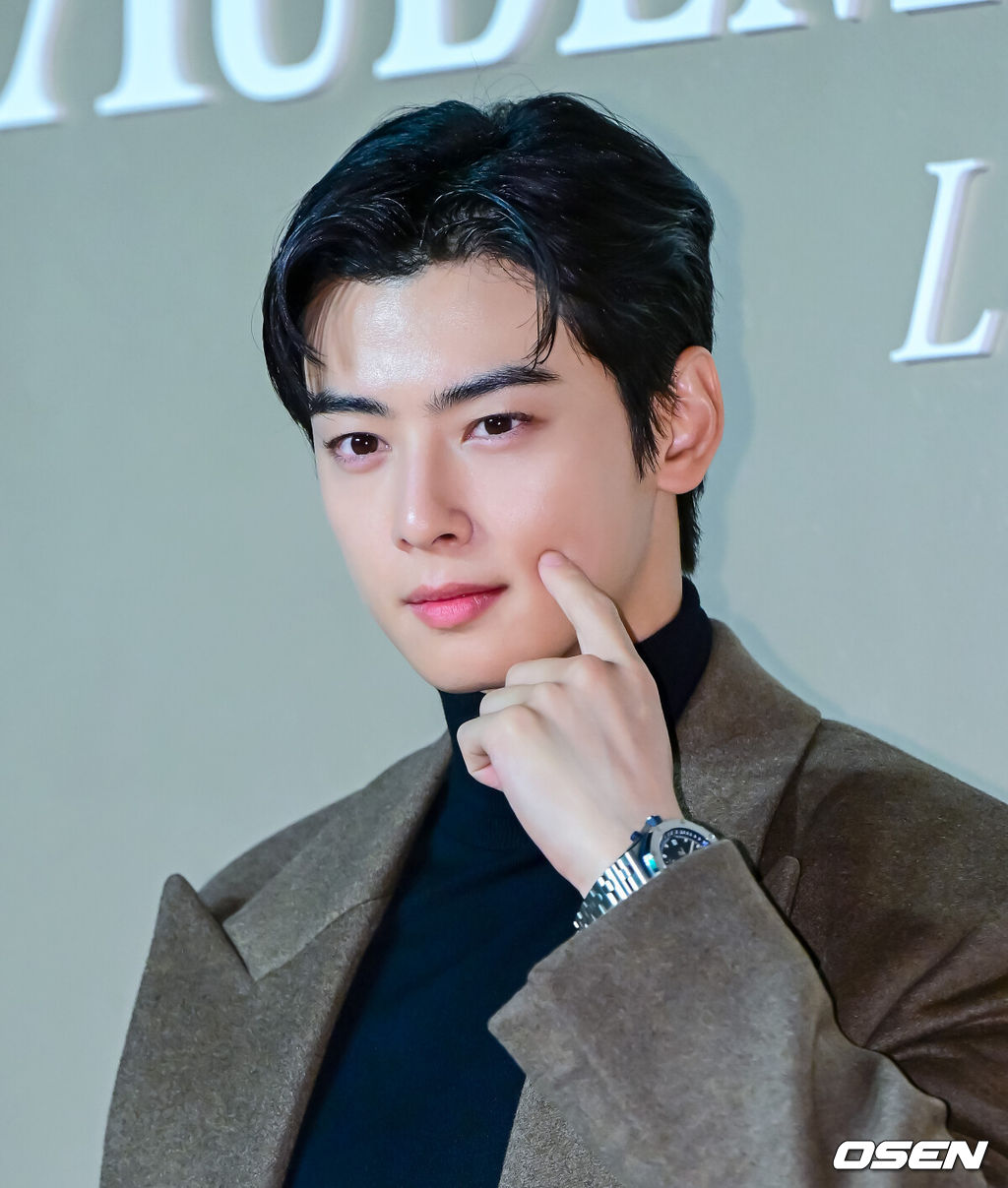 22일 오후 서울 성동구 성수동의 한 매장에서 스위스 고급 시계 제조사 포토행사가 열렸다.이날 방탄소년단 제이홉, 배우 차은우, 박신혜, 지진희, 모델 아이린, 셰프 안성재가 참석했다.배우 차은우가 포토타임을 하고 있다. 2024.11.22 / jpnews@osen.co.kr