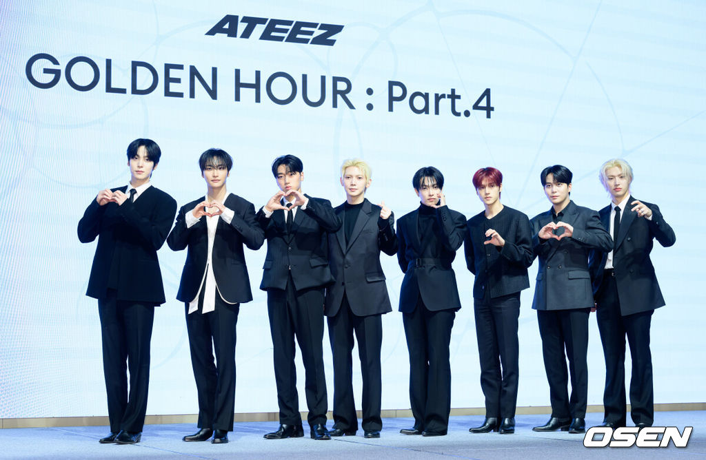 5일 오후 페어몬트 앰배서더 서울에서 에이티즈 미니 13집 'GOLDEN HOUR : Part.4' 발매 기념 기자간담회가 열렸다.<br /><br />에이티즈의 미니 13집 '골든 아워 : 파트 4'는 6일 오후 2시 각종 온라인 음원 사이트를 통해 발매된다.<br /><br />그룹 에이티즈가 포토타임을 가지고 있다. 2026.02.05 / sunday@osen.co.kr