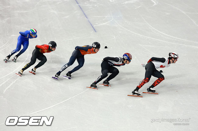 [사진] 레이스 중인 황대헌. ⓒGettyimages(무단전재 및 재배포 금지)