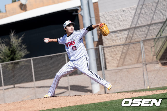 LG 트윈스 투수 임찬규는 미국 스프링캠프 청백전에서 2이닝 2탈삼진 무실점으로 호투했다. / LG 트윈스 제공
