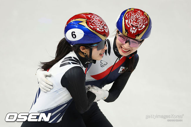 [사진] 김길리와 최민정. ⓒGettyimages(무단전재 및 재배포 금지)