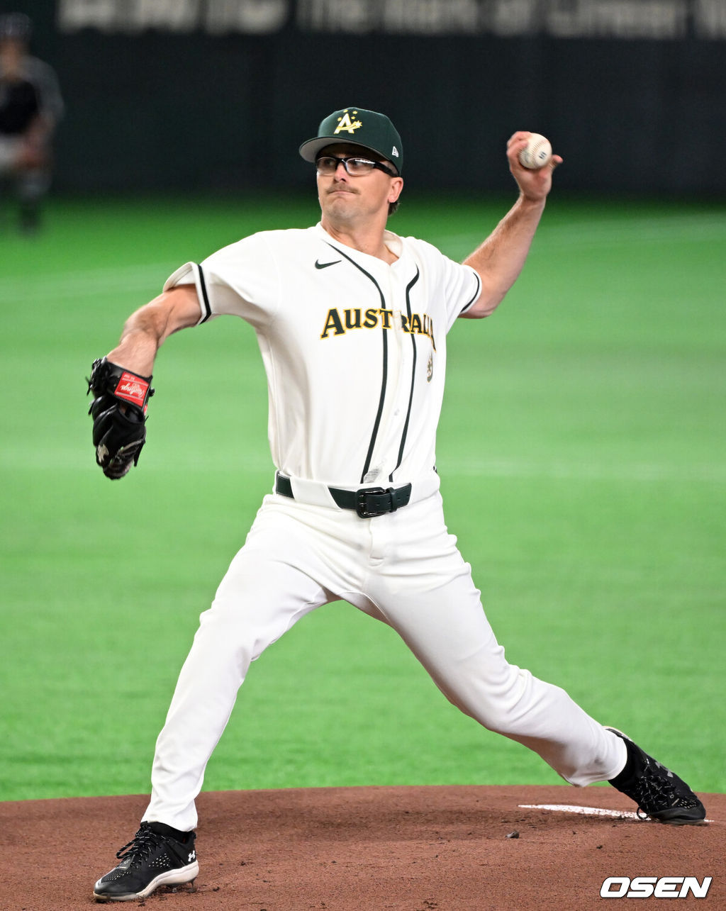 5일 일본  도쿄돔에서 월드베이스볼클래식(WBC) 조별리그 첫 경기 호주와 대만의 경기가  열렸다.우리 대표팀은  체코와 WBC 조별리그 1차전에서 격돌한다.호주 선발 라클런 웰스가 역투하고 있다. 2026.03.05 /spjj@osen.co.kr