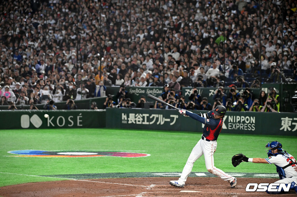 6일 일본 도쿄돔에서 월드베이스볼클래식(WBC) 조별리그 C조 일본과 대만의 경기가 열렸다.일본은 야마모토 요시노부, 대만은 쩡하오쥔을 선발로 내세웠다.4회초 무사에서 일본 오타니 쇼헤이가 타격을 하고 있다. 2026.03.06 /spjj@osen.co.kr