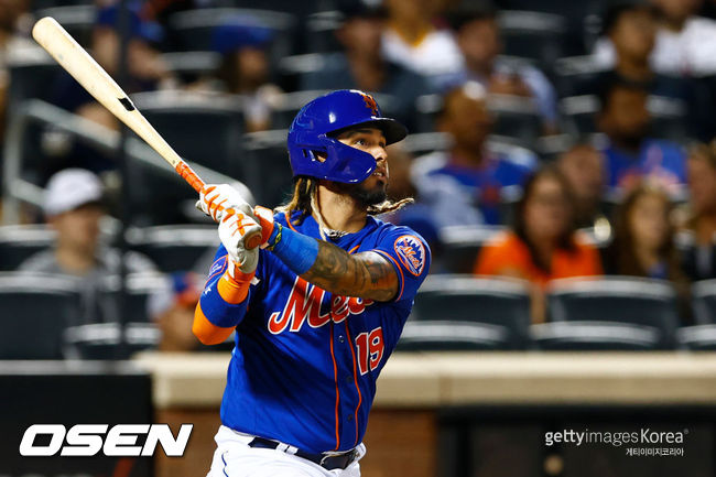 [사진] 뉴욕 메츠 시절 조나단 아라우즈 ⓒGettyimages(무단전재 및 재배포 금지)