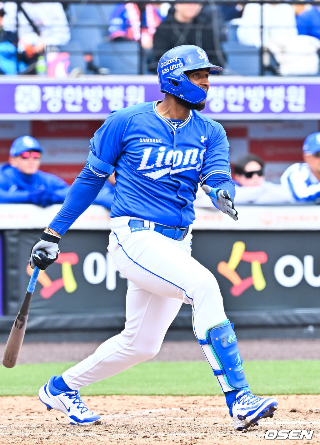 12일 대전 한화생명볼파크에서 2026 신한 SOL KBO리그 시범경기 한화 이글스와 삼성 라이온즈의 경기가 열렸다.시범경기는 오늘(12일)부터 오는 24일까지 진행되며, 각 팀이 12경기씩 치러 총 60경기가 펼쳐진다.4회초 2사 주자 1,3루 삼성 디아즈가 우익수 오른쪽 1타점 적시타를 때리고 있다. 2026.03.12 /rumi@osen.co.kr