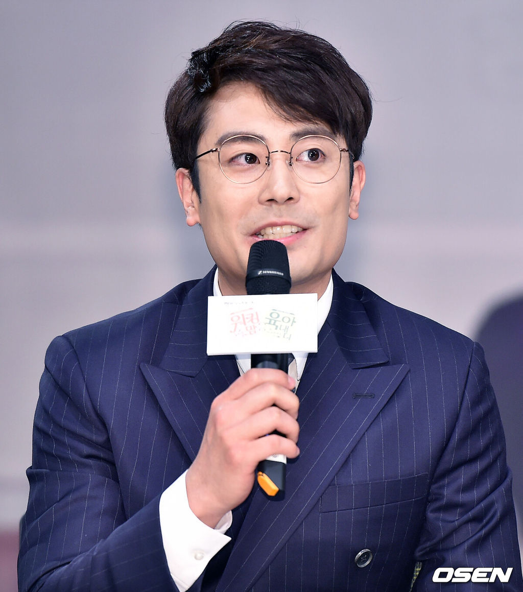 4일 오후 서울 상암 신사옥 골든마우스홀에서 열린 MBC 일일드라마 '워킹맘, 육아대디' 제작발표회에서 한지상이 인사말을 하고 있다. /eastsea@osen.co.kr