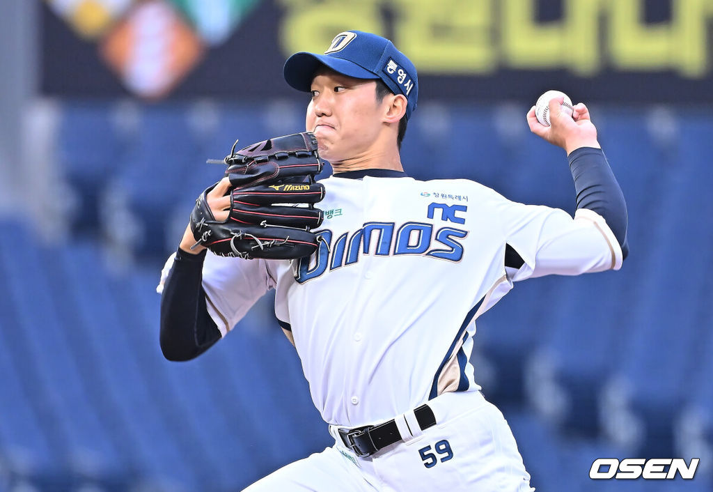 16일 창원NC파크에서 2026 신한 SOL KBO 리그 시범경기 NC 다이노스와 KIA 타이거즈의 경기가 열린다. 지난 12일 시작된 시범경기는 24일까지 진행되며, 각 팀이 12경기씩 총 60경기가 펼쳐진다.NC 다이노스 선발투수 구창모가 역투하고 있다. 2026.03.16 / foto0307@osen.co.kr