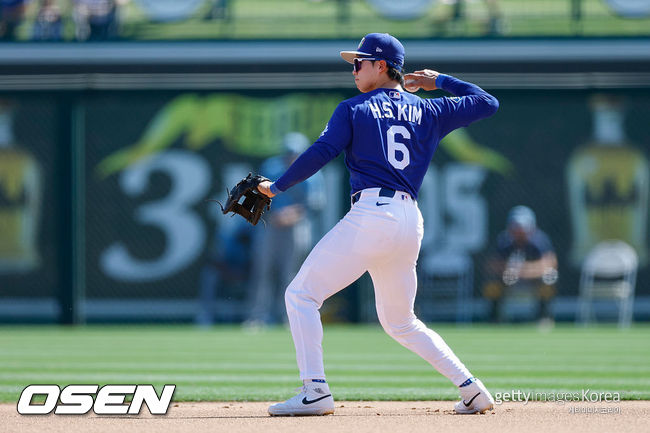 [사진] LA 다저스 김혜성은 22일(한국시간) 애슬레틱스전에서 4타수 1안타 1타점 1삼진을 기록, 애리조나 캠프를 27타수 11안타 1홈런 6타점 1볼넷 타율 0.407로 마무리했다. ⓒGettyimages(무단전재 및 재배포 금지)