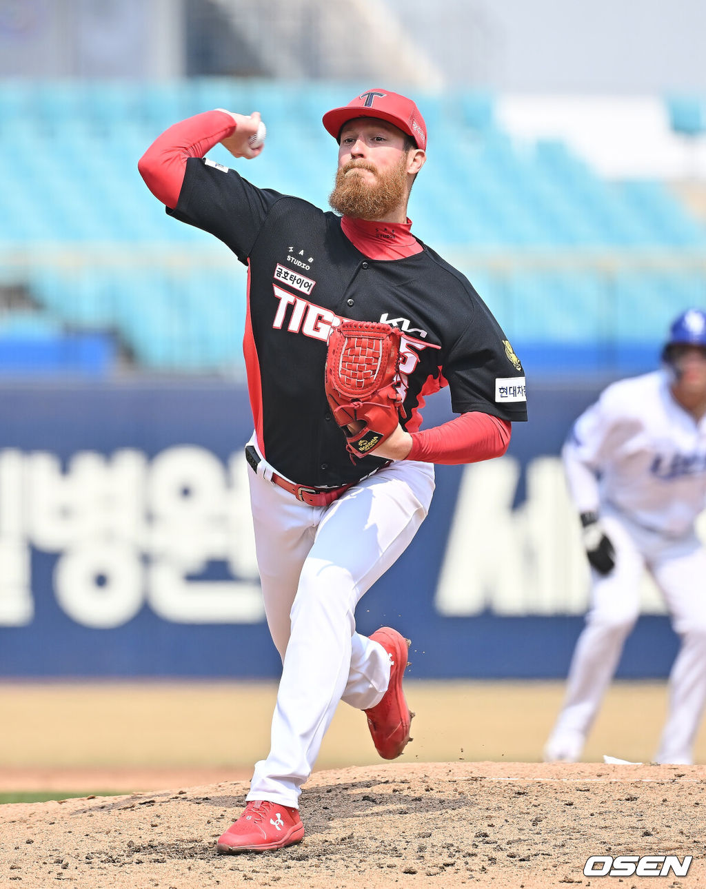 24일 대구삼성라이온즈파크에서 2026 신한 SOL KBO 리그 시범경기 삼성 라이온즈와 KIA 타이거즈의 경기가 열렸다. 홈팀 삼성은 오러클린이, 방문팀 KIA는 아담 올러가 선발 출전했다. KIA 타이거즈 선발 투수 올러가 역투하고 있다. 2026.03.24 / foto0307@osen.co.kr