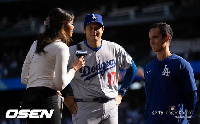 [사진] LA 다저스 오타니 쇼헤이와 통역 윌 아이어튼(오른쪽) ⓒGettyimages(무단전재 및 재배포 금지)