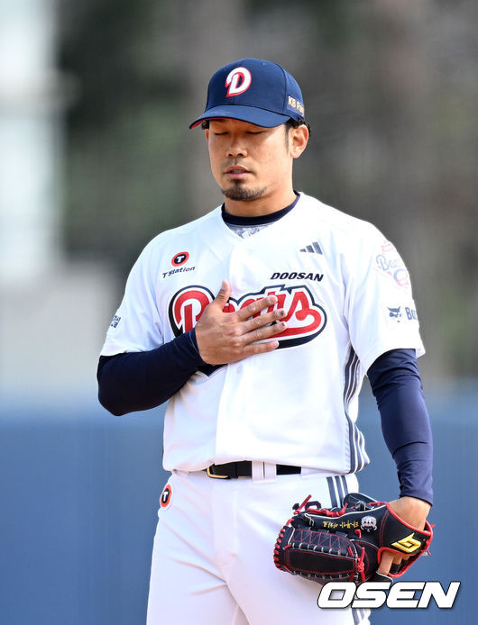 [OSEN=이대선 기자] 두산 타무라 2026.03.14 /sunday@osen.co.kr