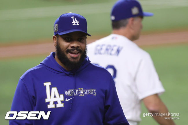 [사진] 2020년 LA 다저스 월드시리즈 우승 당시 켄리 잰슨 ⓒGettyimages(무단전재 및 재배포 금지)