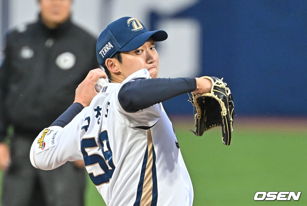 29일 창원NC파크에서 2026 신한 SOL KBO 리그 NC 다이노스와 KIA 타이거즈의 경기가 열렸다. 홈팀 NC는 구창모가, 방문팀 KT는 이의리가 선발 출전했다. NC 다이노스 선발투수 구창모가 역투하고 있다. 2026.04.29 / foto0307@osen.co.kr