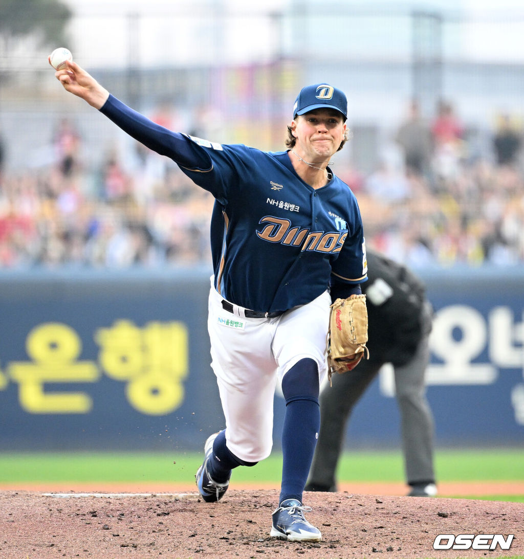 4일 광주-기아 챔피언스필드에서 2026 신한 SOL KBO리그 KIA 타이거즈와 NC 다이노스의 경기가 열렸다.이날 KIA는 이의리, NC는 커티스 테일러를 선발로 내세웠다.1회말 무사에서 NC 선발투수 테일러가 역투하고 있다. 2026.04.04 /sunday@osen.co.kr