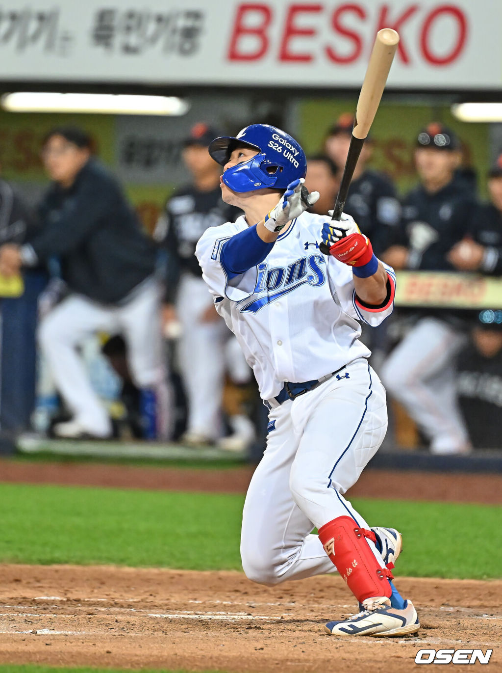 1일 대구삼성라이온즈파크에서 2026 신한 SOL KBO 리그 삼성 라이온즈와 한화 이글스의 경기가 열렸다. 홈팀 삼성은 원태인이, 방문팀 한화는 에르난데스가 선발 출전했다. 삼성 라이온즈 박승규가 7회말 2사 2루 좌월 역전 2점 홈런을 치고 있다. 2026.05.01 / foto0307@osen.co.kr