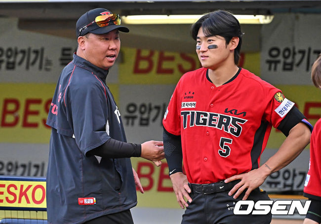 [OSEN=대구, 이석우 기자] KIA 타이거즈 이범호 감독, 김도영 141 2026.05.15 / foto0307@osen.co.kr