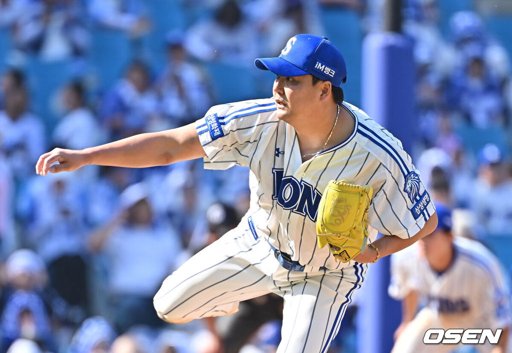17일 대구삼성라이온즈파크에서 2026 신한 SOL KBO 리그 삼성 라이온즈와 KIA 타이거즈의 경기가 열렸다. 홈팀 삼성은 최원태가, 방문팀 KIA는 김태형이 선발 출전했다. 삼성 라이온즈 김태훈이 역투하고 있다. 2026.05.17 / foto0307@osen.co.kr