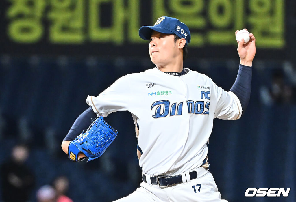 16일 창원NC파크에서 2026 신한 SOL KBO 리그 NC 다이노스와 KT 위즈의 경기가 열렸다. 홈팀 NC는 구창모가, 방문팀 KT는 사우어가 선발 출전했다. NC 다이노스 김영규가 역투하고 있다. 2026.04.16 / foto0307@osen.co.kr