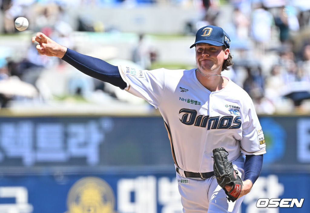 31일 창원NC파크에서 2026 신한 SOL KBO 리그 NC 다이노스와 롯데 자이언츠의 경기가 열렸다. NC 다이노스 선발투수 테일러가 역투하고 있다. 2026.05.31 / foto0307@osen.co.kr