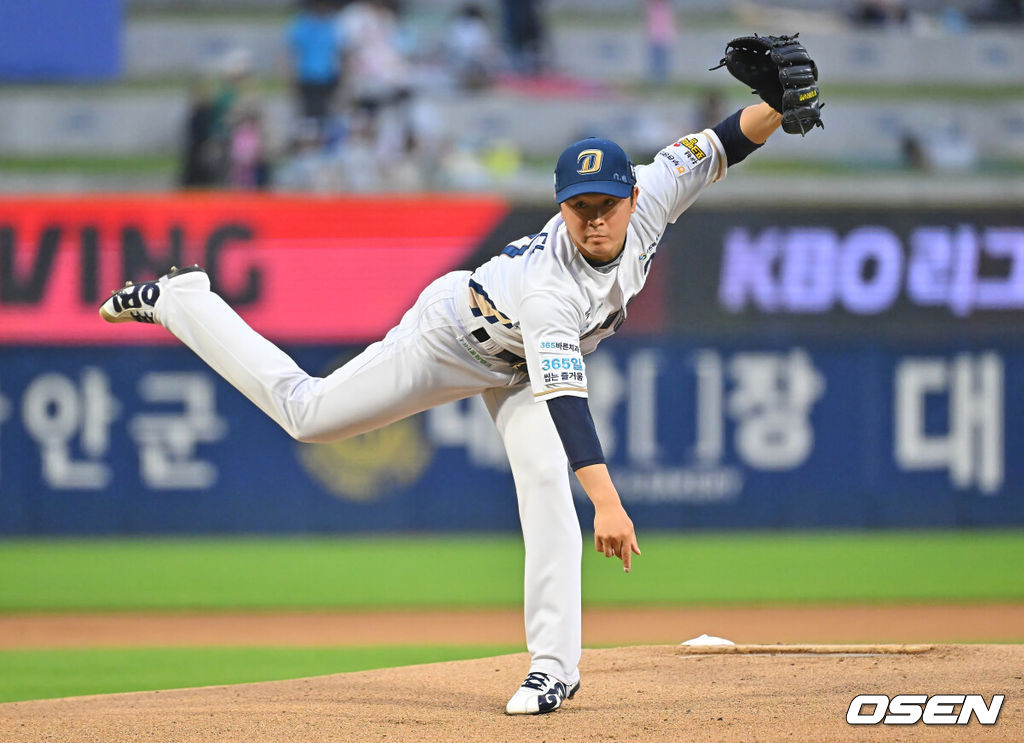 19일 창원NC파크에서 2026 신한 SOL KBO 리그 NC 다이노스와 SSG 랜더스의 경기가 열렸다. 홈팀 NC는 토다가, 방문팀 SSG 랜더스는 베니지아노가 선발 출전했다. NC 다이노스 선발투수 토다가 역투하고 있다. 2026.06.19 / foto0307@osen.co.kr