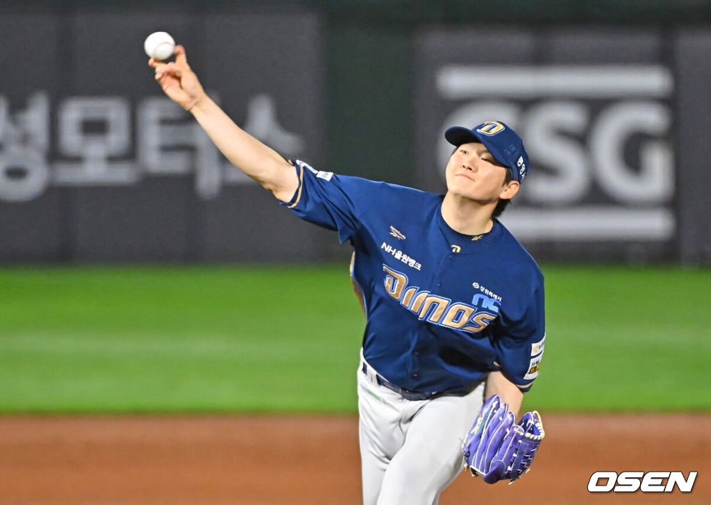 24일 부산 사직야구장에서 2026 신한 SOL KBO 리그 롯데 자이언츠와 NC 다이노스의 경기가 열렸다. 홈팀 롯데는 로드리게스가, 방문팀 NC는 테일러가 선발 출전했다.NC 다이노스 전사민이 역투하고 있다. 2026.06.24 / foto0307@osen.co.kr