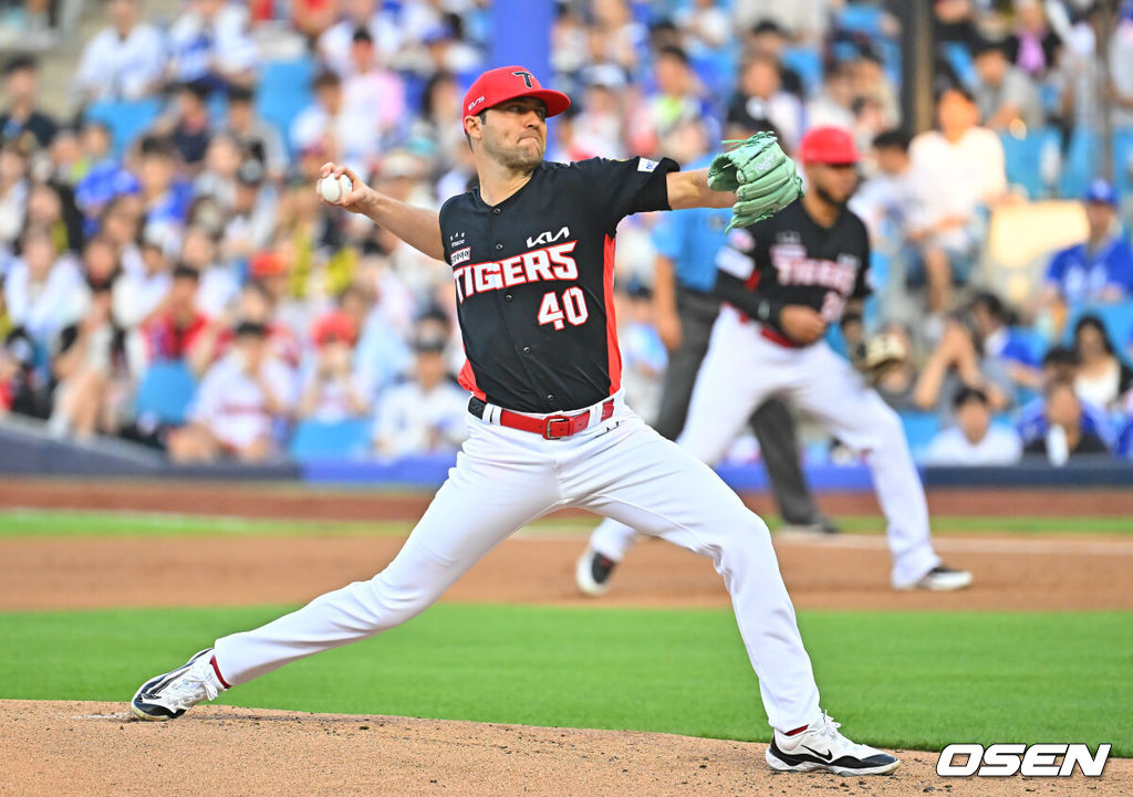 30일 대구삼성라이온즈파크에서 2026 신한 SOL KBO 리그 삼성 라이온즈와 KIA 타이거즈의 경기가 열렸다. 홈팀 삼성은 페덱이, 방문팀 KIA는 네일이 선발 출전했다. KIA 타이거즈 선발 투수 네일이 역투하고 있다. 2026.07.30 / foto0307@osen.co.kr