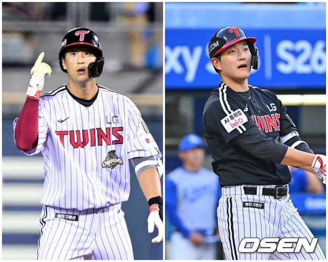 LG 송찬의(왼쪽)와 문정빈 / OSEN DB