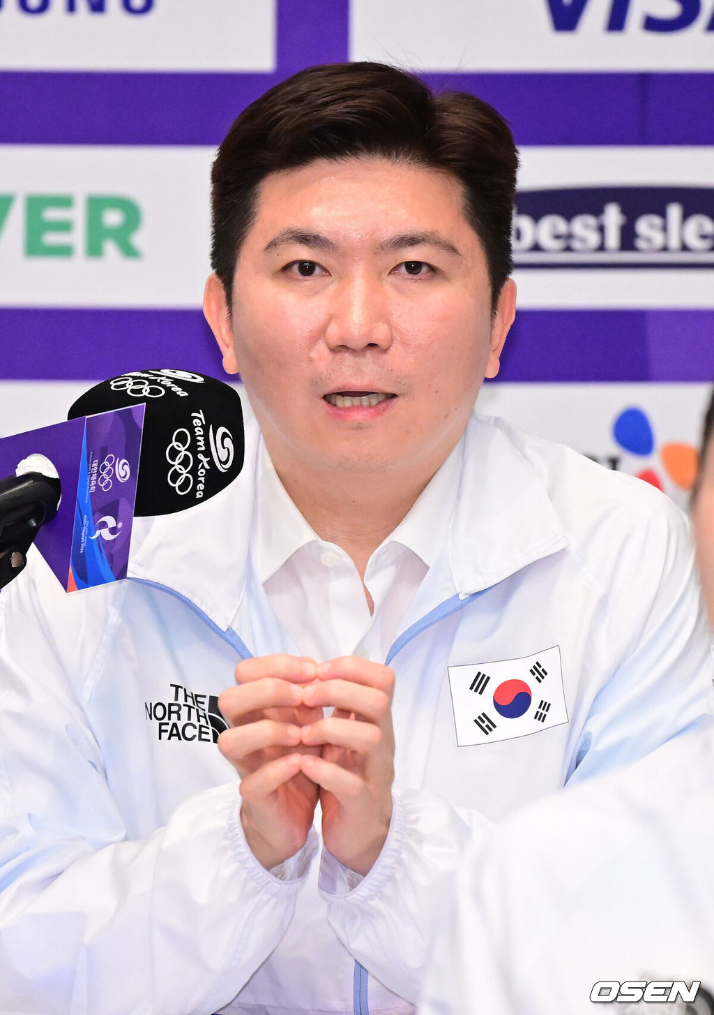 20일 오후 충북 진천 국가대표선수촌에서 ‘2026 아이치·나고야 아시안게임’ D-30 미디어데이가 열렸다.오는 9월 19일 일본 아이치현 나고야에서 막을 올리는 20번째 하계 아시안게임인 이번 대회는 10월 4일까지 16일간 펼쳐진다.유승민 대한체육회장이 인사말을 전하고 있다. 2026.08.20 / dreamer@osen.co.kr
