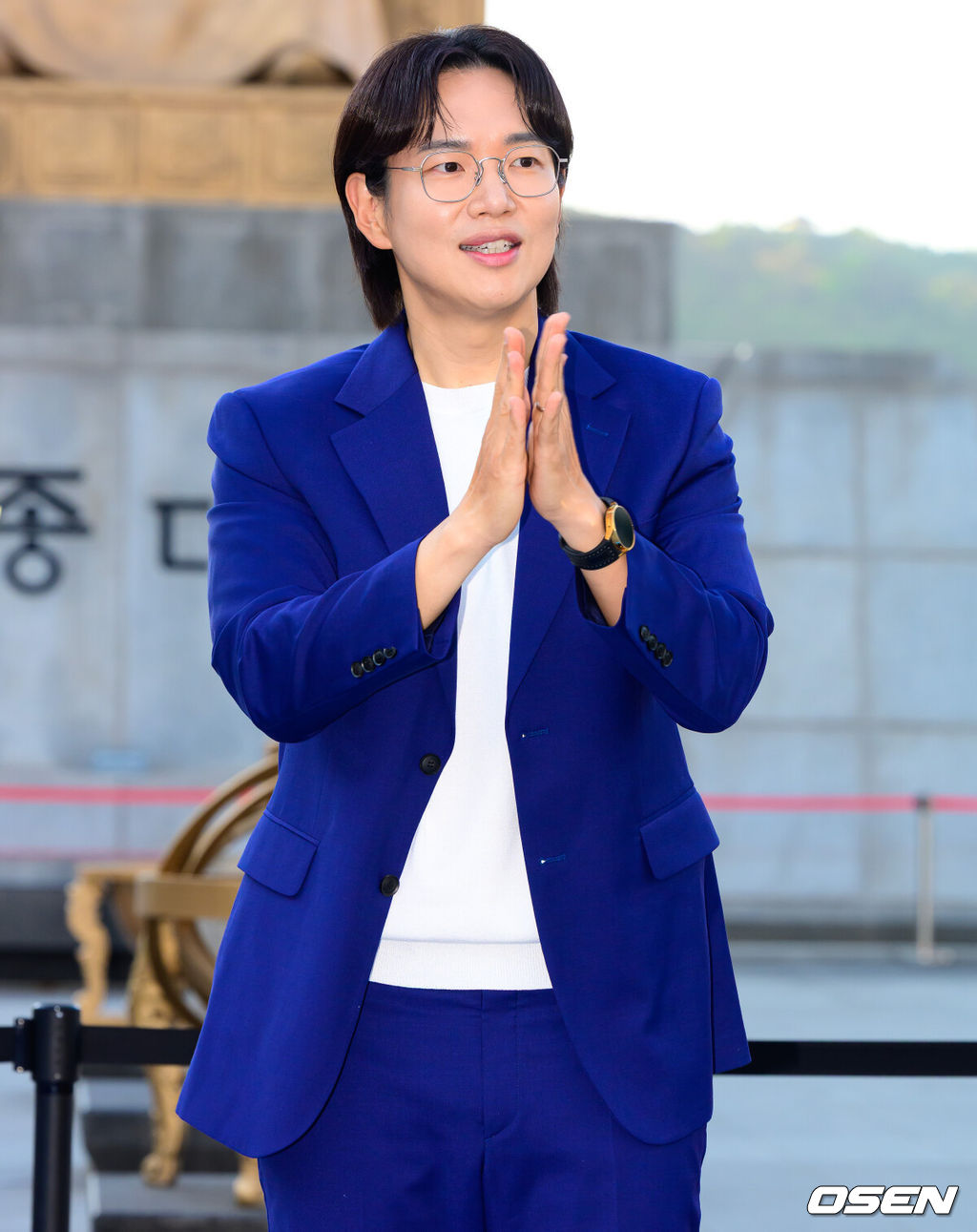 4일 서울 광화문광장에서 레고코리아-서울시 협업 ’2026 광화문 가족동행축제-렛츠플레이 광화문광장’ 행사가 열렸다.이날 가수 츄, 배우 이동휘, 방송인 장성규가 참석했다. 방송인 장성규가 포즈를 취하고 있다. 2026.05.04 / jpnews@osen.co.kr