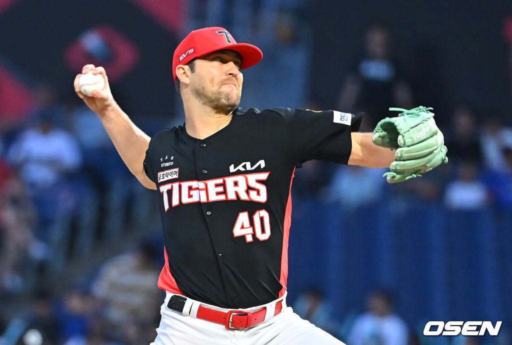 1일 창원NC파크에서 2026 신한 SOL KBO 리그 NC 다이노스와 KIA 타이거즈의 경기가 열렸다. 홈팀 NC는 구창모가, 방문팀 KIA는 네일이 선발 출전했다. KIA 타이거즈 선발투수 네일이 역투하고 있다. 2026.09.01 / foto0307@osen.co.kr
