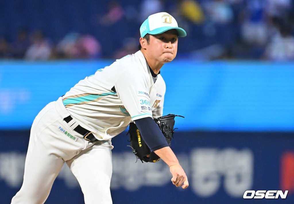 21일 창원NC파크에서 2026 신한 SOL KBO 리그 NC 다이노스와 삼성 라이온즈의 경기가 열렸다. 홈팀 NC는 토다가, 방문팀 삼성은 원태인이 선발 출전했다. NC 다이노스 선발투수 토다가 역투하고 있다. 2026.08.21 / foto0307@osen.co.kr