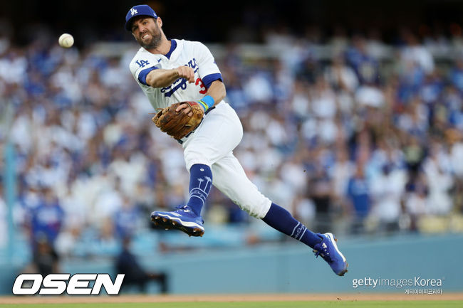 [사진] LA 다저스 시절 크리스 테일러 ⓒGettyimages(무단전재 및 재배포 금지)