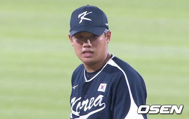 청소년 야구 국가대표 엄준상. /중계화면 캡쳐