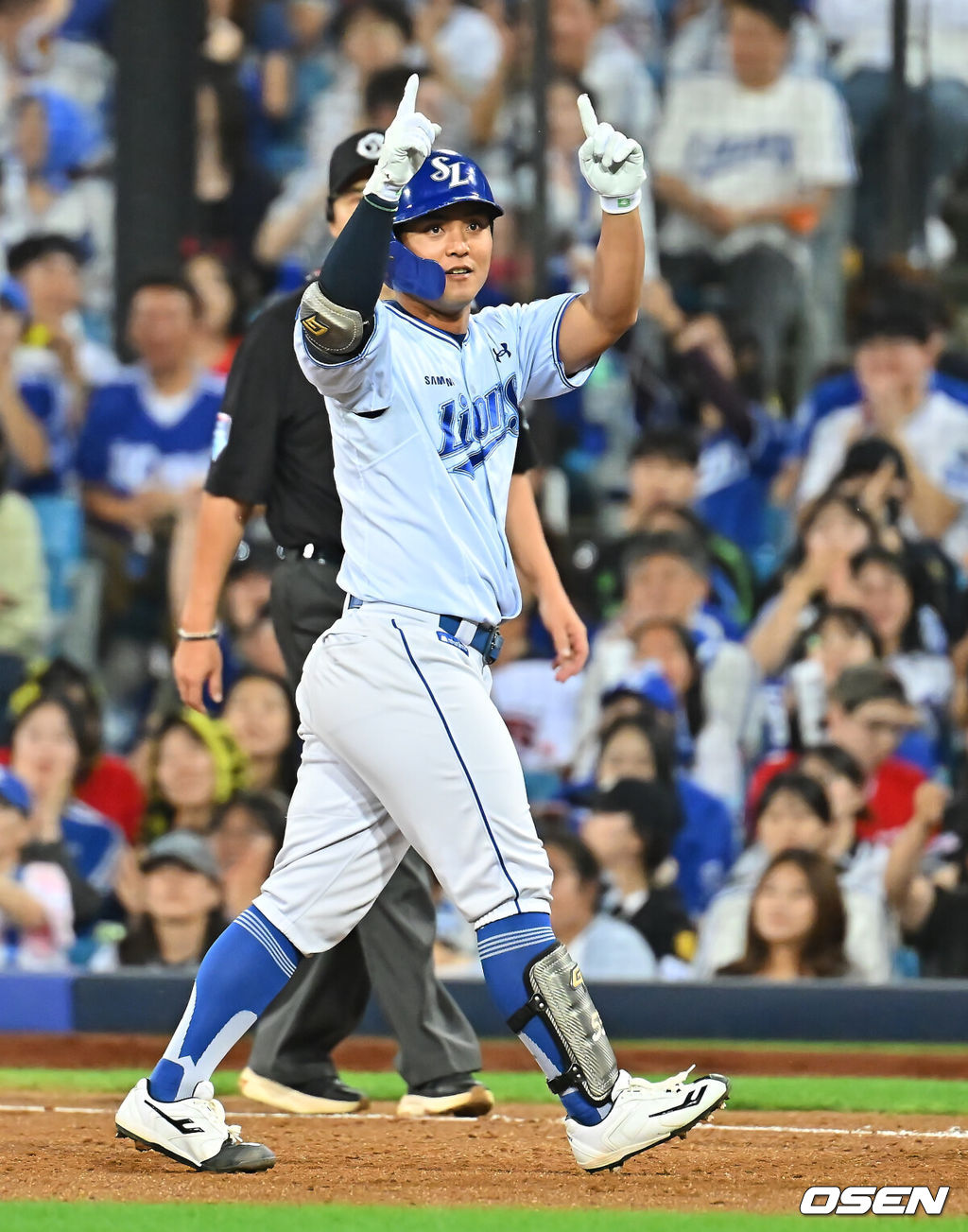 8일 대구삼성라이온즈파크에서 2026 신한 SOL KBO 리그 삼성 라이온즈와 KIA 타이거즈의 경기가 열렸다. 홈팀 삼성은 최원태가, 방문팀 KIA는 시라카와가 선발 출전했다. 삼성 라이온즈 양우현이 4회말 2사 3루 좌익수 앞 1타점 안타를 치고 세리머니를 하고 있다. 2026.09.08 / foto0307@osen.co.kr