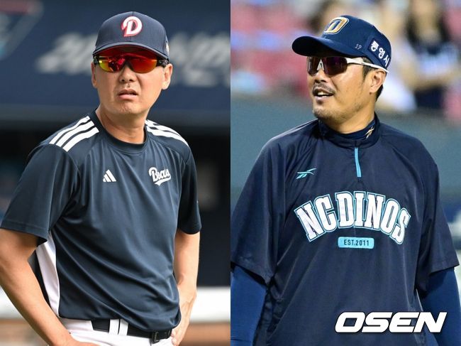 두산 김원형 감독(좌), NC 이호준 감독 / OSEN DB