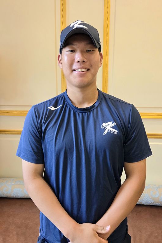 제14회 아시아청소년야구선수권 18세 이하 야구 대표팀 주전 포수 강릉고 원지우가 10일 대만 타이베이에 위치한 대표팀 숙소에서 인터뷰하고 있다. 공동취재단