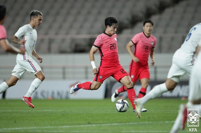 [사진] 2021년 올림픽대표팀 당시 정승원 / 대한축구협회 