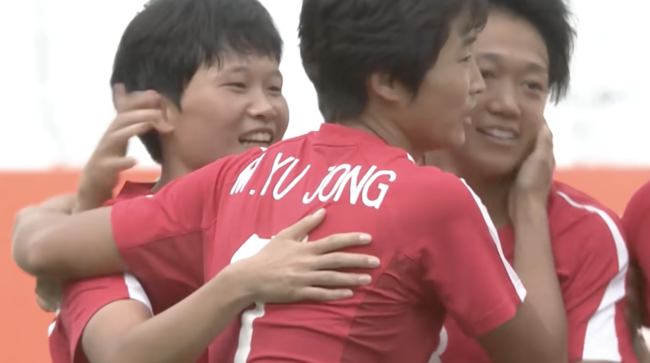 [사진] 북한여자축구대표팀 / 중계화면 캡처 